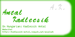 antal kadlecsik business card